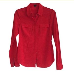 Ann Taylor red silk blouse
